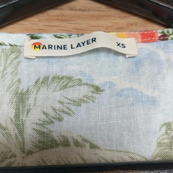 Marine Layer Frances Wrap Dress Hawaiian Print XS - Picture 6 of 8